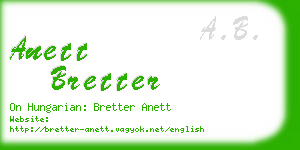 anett bretter business card